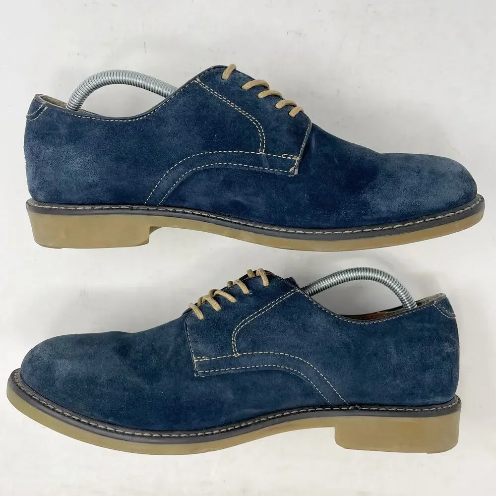 GH Bass Blue Suede Brockton Oxfords Derbys Mens Size 10.5D